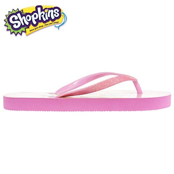 Shopkins Let's Party D'Lish Donut Flip Flops Shoes NWT - Picture 7 of 8